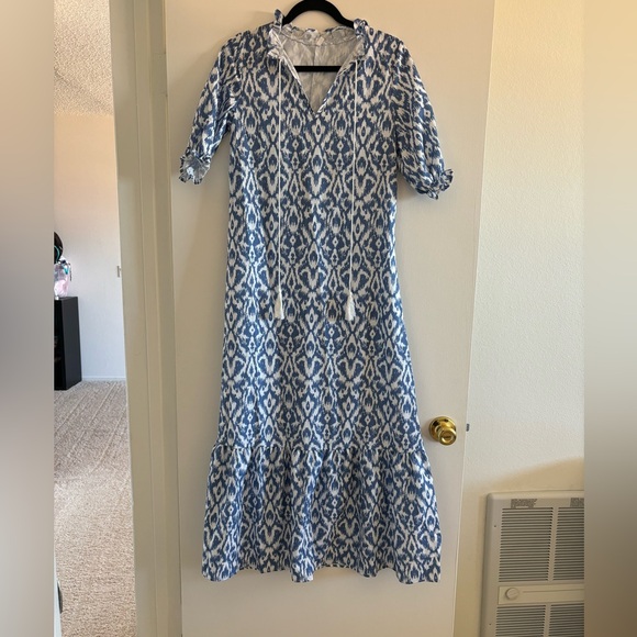 Blue tribal midi dress - Picture 2 of 4